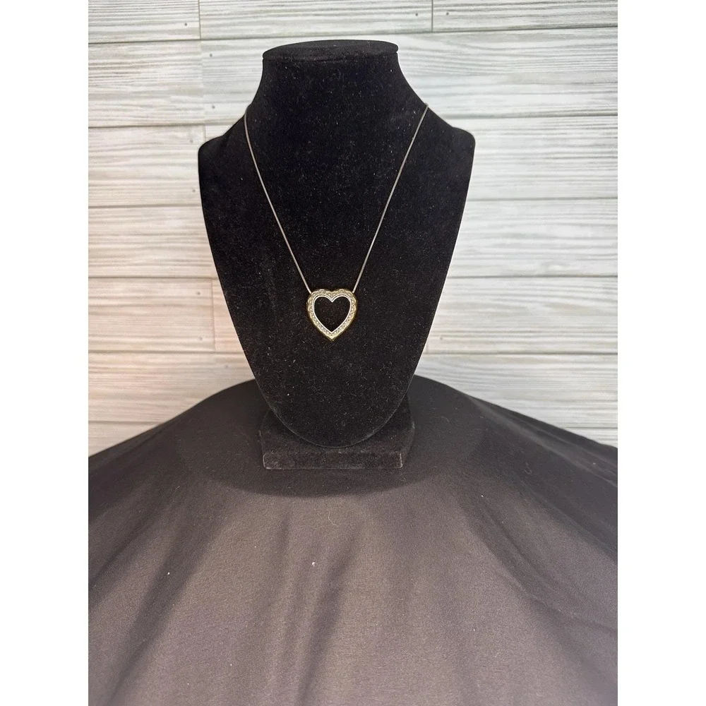 Brighton Pure Silver Plate Open Heart Drop Vintage Pendant Necklace